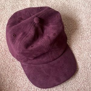 Goodfellow & co faux suede baseball hat red